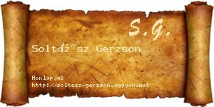 Soltész Gerzson névjegykártya